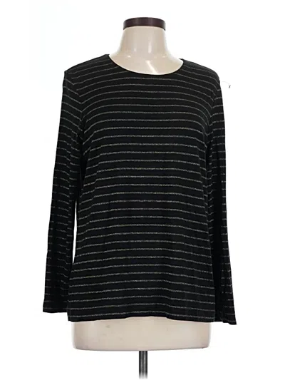 Pre-owned Chico's Long Sleeve T-shirt In Black