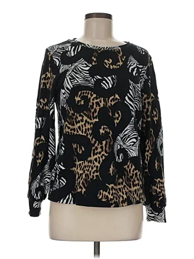 Pre-owned Chico's Long Sleeve T-shirt In Black