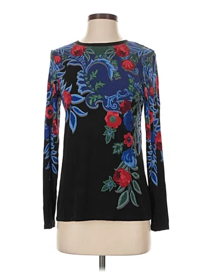 Pre-owned Chico's Long Sleeve T-shirt In Black