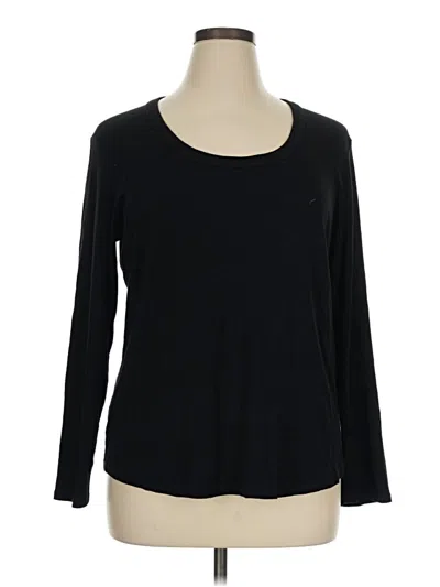 Pre-owned Chico's Long Sleeve T-shirt In Black