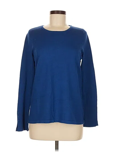 Pre-owned Chico's Long Sleeve T-shirt In Blue