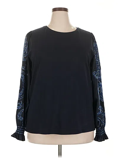 Pre-owned Chico's Long Sleeve T-shirt In Blue