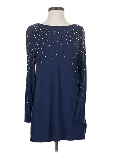 Pre-owned Chico's Long Sleeve T-shirt In Blue