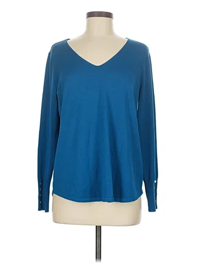 Pre-owned Chico's Long Sleeve T-shirt In Blue