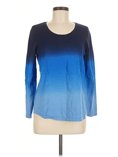 Pre-owned Chico's Long Sleeve T-shirt In Blue
