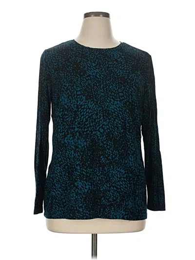 Pre-owned Chico's Long Sleeve T-shirt In Blue