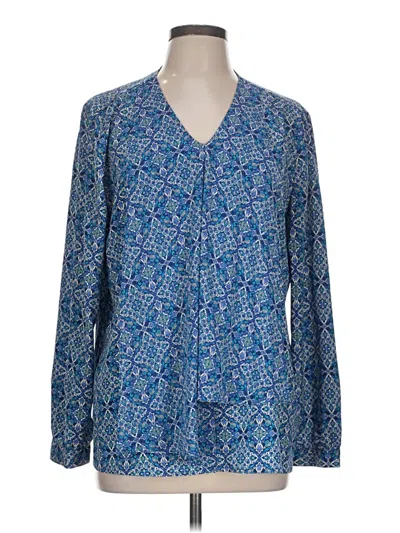 Pre-owned Chico's Long Sleeve T-shirt In Blue