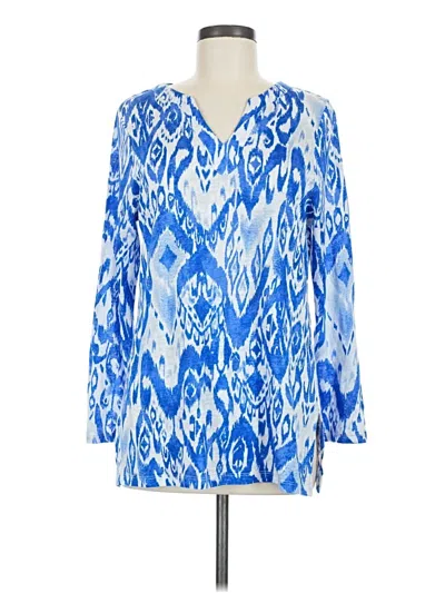 Pre-owned Chico's Long Sleeve T-shirt In Blue
