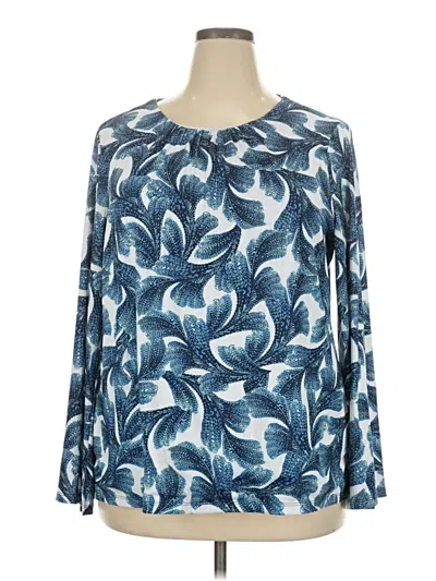 Pre-owned Chico's Long Sleeve T-shirt In Blue