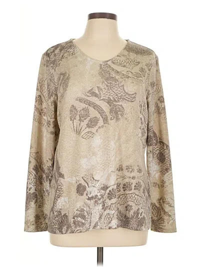 Pre-owned Chico's Long Sleeve T-shirt In Brown