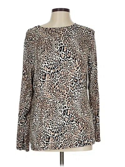 Pre-owned Chico's Long Sleeve T-shirt In Brown