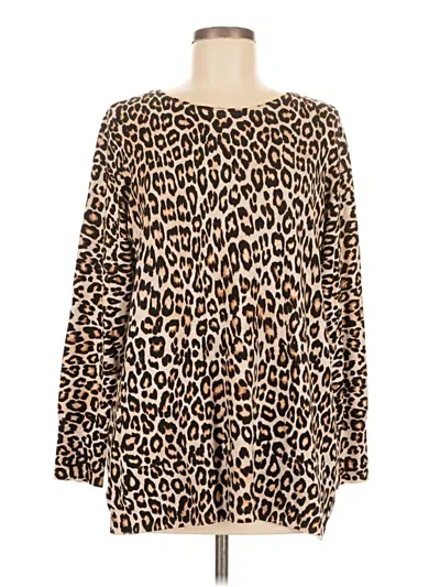 Pre-owned Chico's Long Sleeve T-shirt In Brown