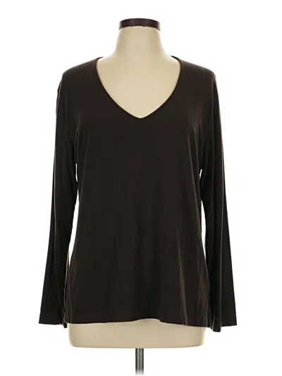 Pre-owned Chico's Long Sleeve T-shirt In Brown