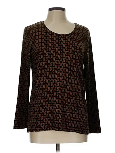 Pre-owned Chico's Long Sleeve T-shirt In Brown