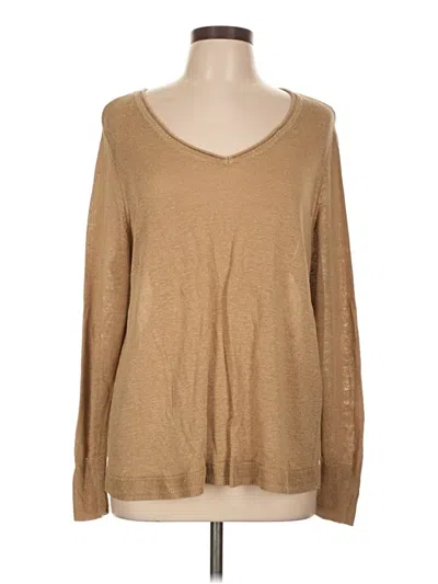 Pre-owned Chico's Long Sleeve T-shirt In Brown