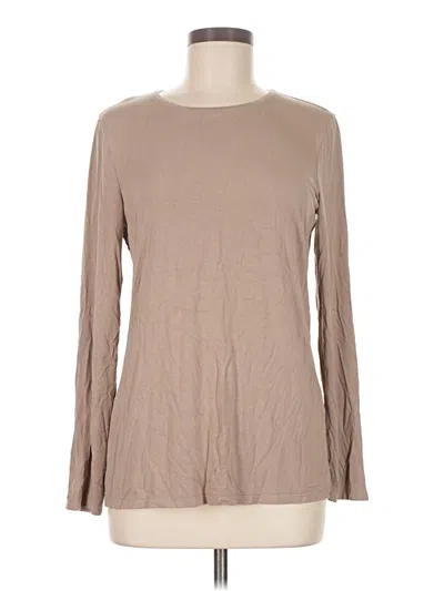 Pre-owned Chico's Long Sleeve T-shirt In Brown
