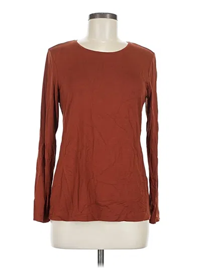 Pre-owned Chico's Long Sleeve T-shirt In Brown