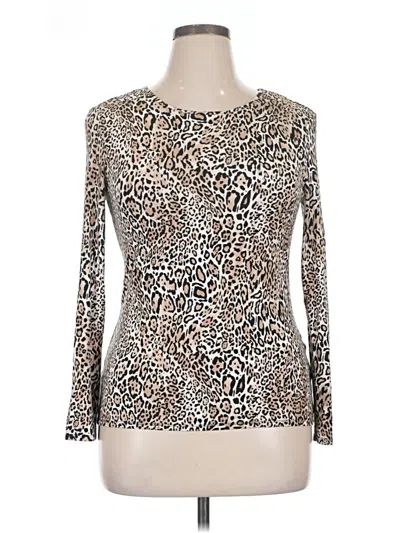 Pre-owned Chico's Long Sleeve T-shirt In Brown