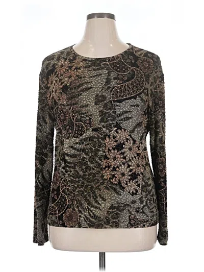 Pre-owned Chico's Long Sleeve T-shirt In Brown