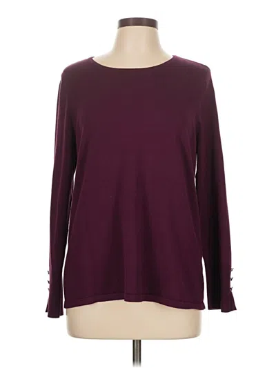 Pre-owned Chico's Long Sleeve T-shirt In Burgundy