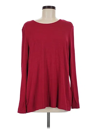 Pre-owned Chico's Long Sleeve T-shirt In Burgundy