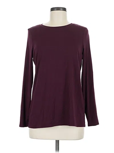 Pre-owned Chico's Long Sleeve T-shirt In Burgundy