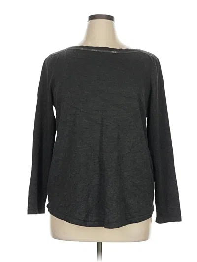 Pre-owned Chico's Long Sleeve T-shirt In Gray