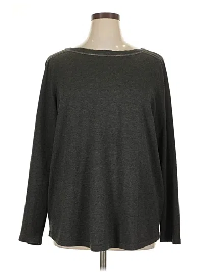 Pre-owned Chico's Long Sleeve T-shirt In Gray
