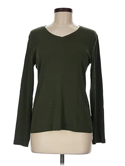 Pre-owned Chico's Long Sleeve T-shirt In Green