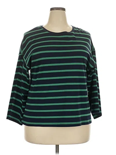 Pre-owned Chico's Long Sleeve T-shirt In Green