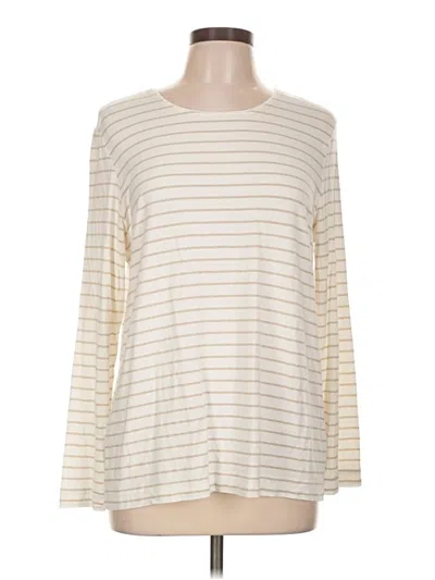 Pre-owned Chico's Long Sleeve T-shirt In Ivory