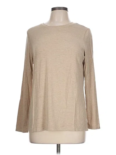 Pre-owned Chico's Long Sleeve T-shirt In Tan