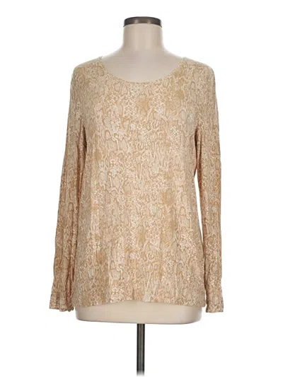 Pre-owned Chico's Long Sleeve T-shirt In Tan