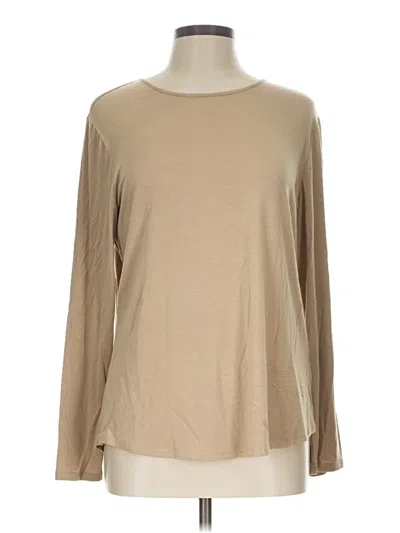Pre-owned Chico's Long Sleeve T-shirt In Tan