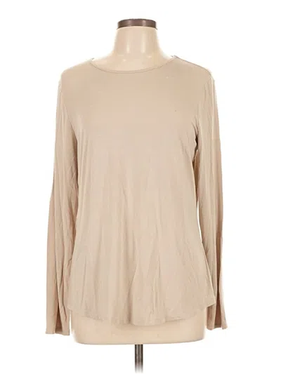 Pre-owned Chico's Long Sleeve T-shirt In Tan