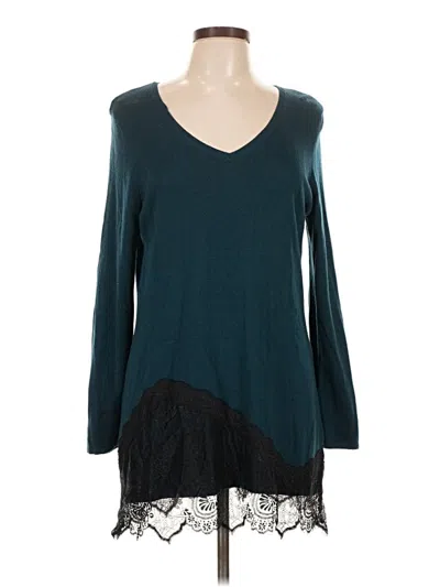 Pre-owned Chico's Long Sleeve T-shirt In Teal