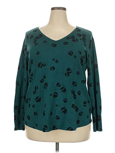Pre-owned Chico's Long Sleeve T-shirt In Teal