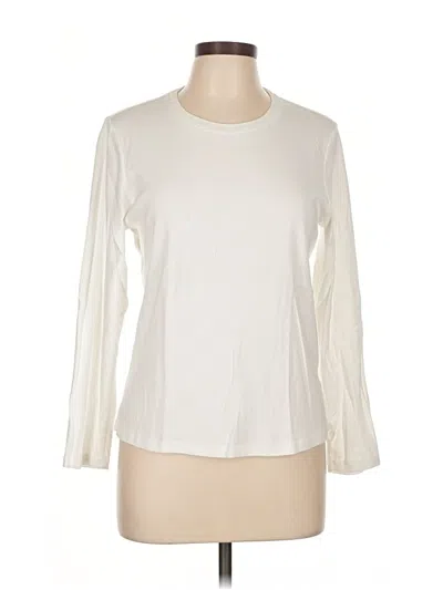 Pre-owned Chico's Long Sleeve T-shirt In White
