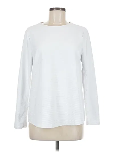 Pre-owned Chico's Long Sleeve T-shirt In White