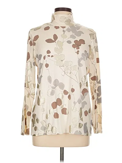 Pre-owned Chico's Long Sleeve T-shirt In White