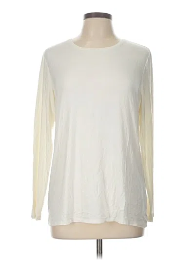 Pre-owned Chico's Long Sleeve T-shirt In White