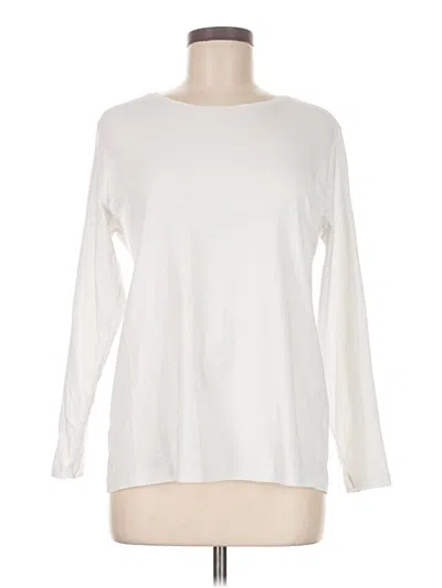 Pre-owned Chico's Long Sleeve T-shirt In White
