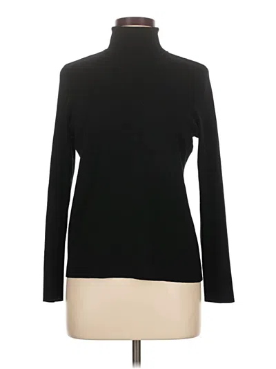 Pre-owned Chico's Long Sleeve Turtleneck In Black