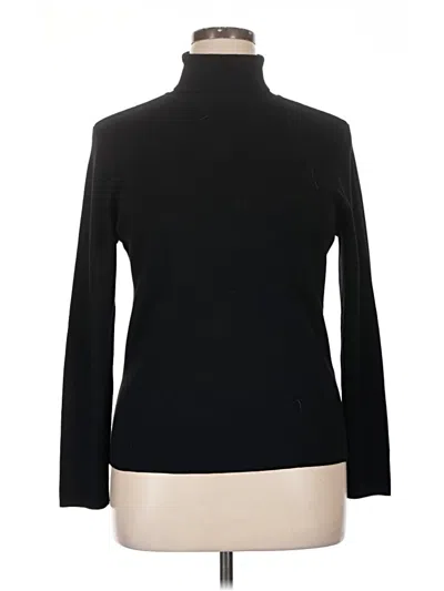 Pre-owned Chico's Long Sleeve Turtleneck In Black