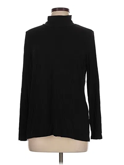 Pre-owned Chico's Long Sleeve Turtleneck In Black