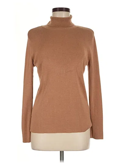 Pre-owned Chico's Long Sleeve Turtleneck In Brown