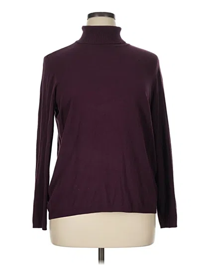 Pre-owned Chico's Long Sleeve Turtleneck In Burgundy