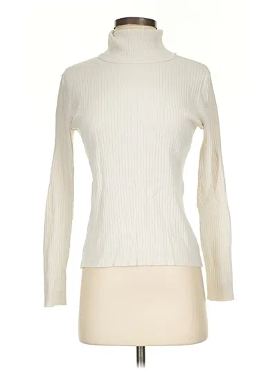 Pre-owned Chico's Long Sleeve Turtleneck In Ivory
