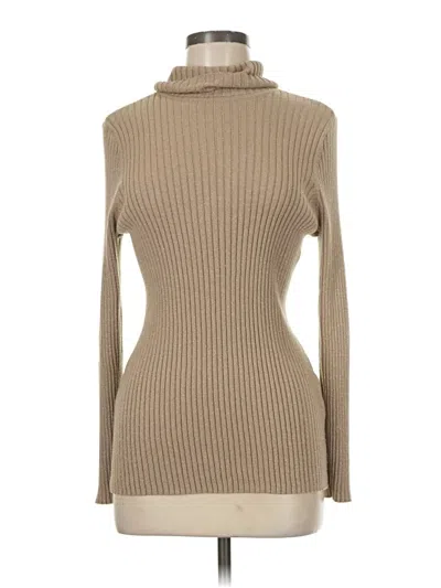Pre-owned Chico's Long Sleeve Turtleneck In Tan