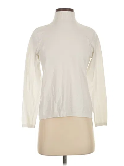 Pre-owned Chico's Long Sleeve Turtleneck In White